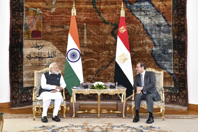 Egyptian President and Indian Prime Minister
