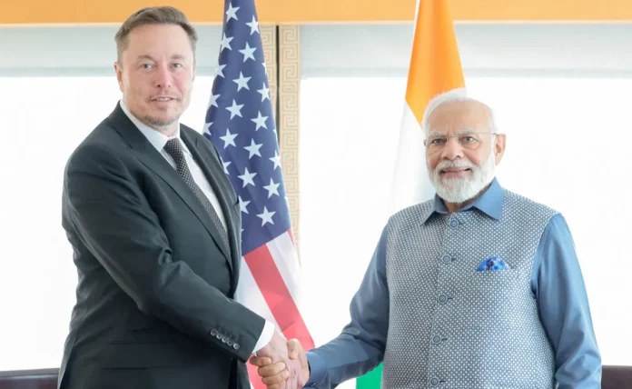 Elon Musk's greeting PM Modi