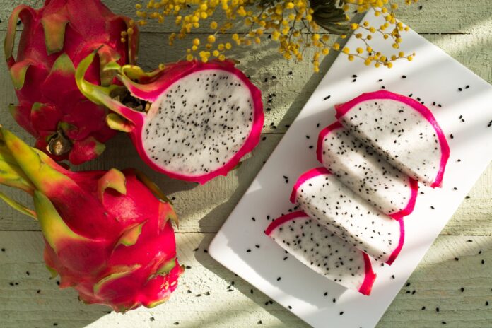 Dragon Fruit cut in pieces