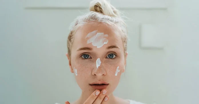 Women applying cream