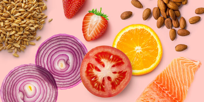 Vegetables and fruits on table