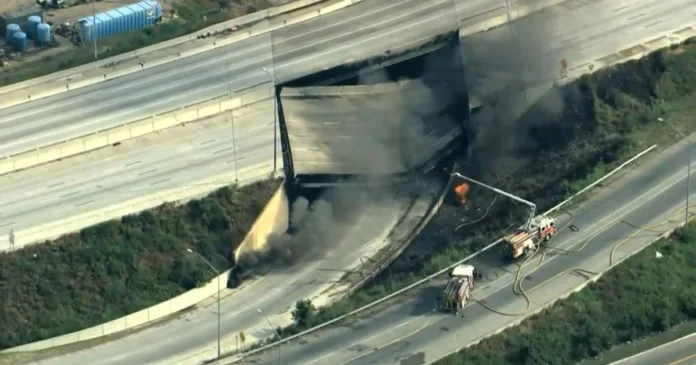 I-95 fire and partial highway collapse