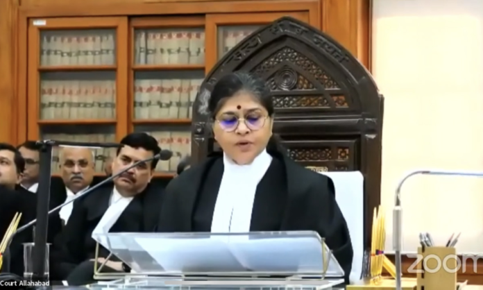 Justice Sunita Agarwal speaking